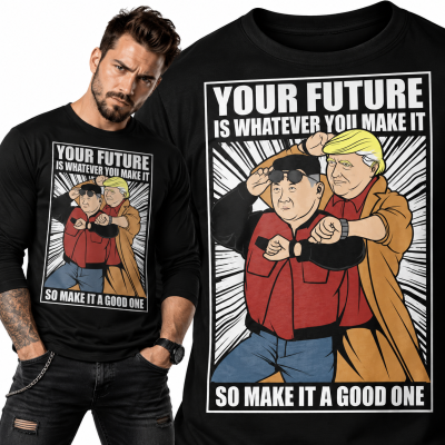 LONGSLEEVE ŚMIESZNY BACK TO THE FUTURE JONG UN TRUMP